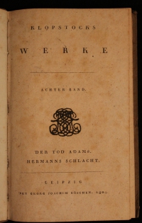 Werke. - Klopstocks Werke. Bd 8: Der Tod Adams. Hermanns Schlacht