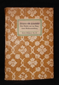 Über Schiller und den Gang seiner Geistesentwicklung / Wilhelm von Humboldt. - (Insel-Bücherei ; Nr. 38)