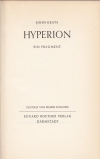 Hyperion : ein Fragment / John Keats. Dt. von Walter Schmiele