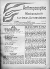 Anthroposophie : Wochenschrift für freies Geistesleben. Jg 9.1927, No. 1-52. kpl.